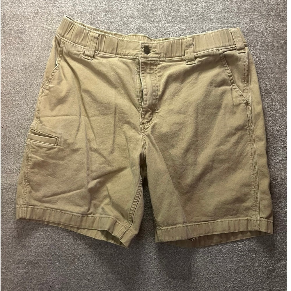 Carhartt Rugged Flex Relaxed Fit Canvas Work Shorts Khaki Tan 105841-DKH Mens 32
